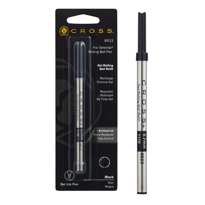 Cross Rolling Ball Gel Rollerball Pen Refill 8523 Black 0.7mm