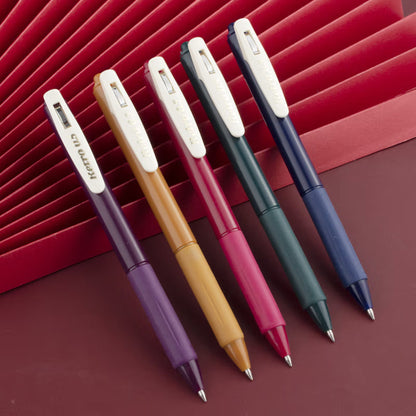 Retractable 5 Pack Gel Pen Fine Point (0.5mm) Assorted Colours