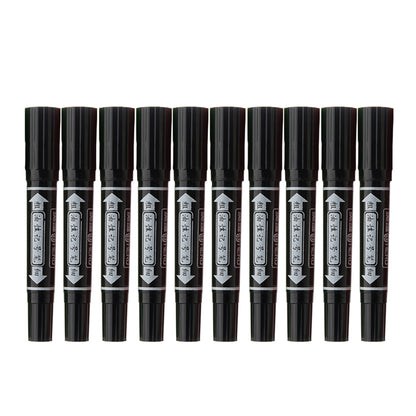 Vignette Stationery Dual Nib Permanent Markers, Heavy Duty Double Tipped, Alcohol Based Ink (Black)