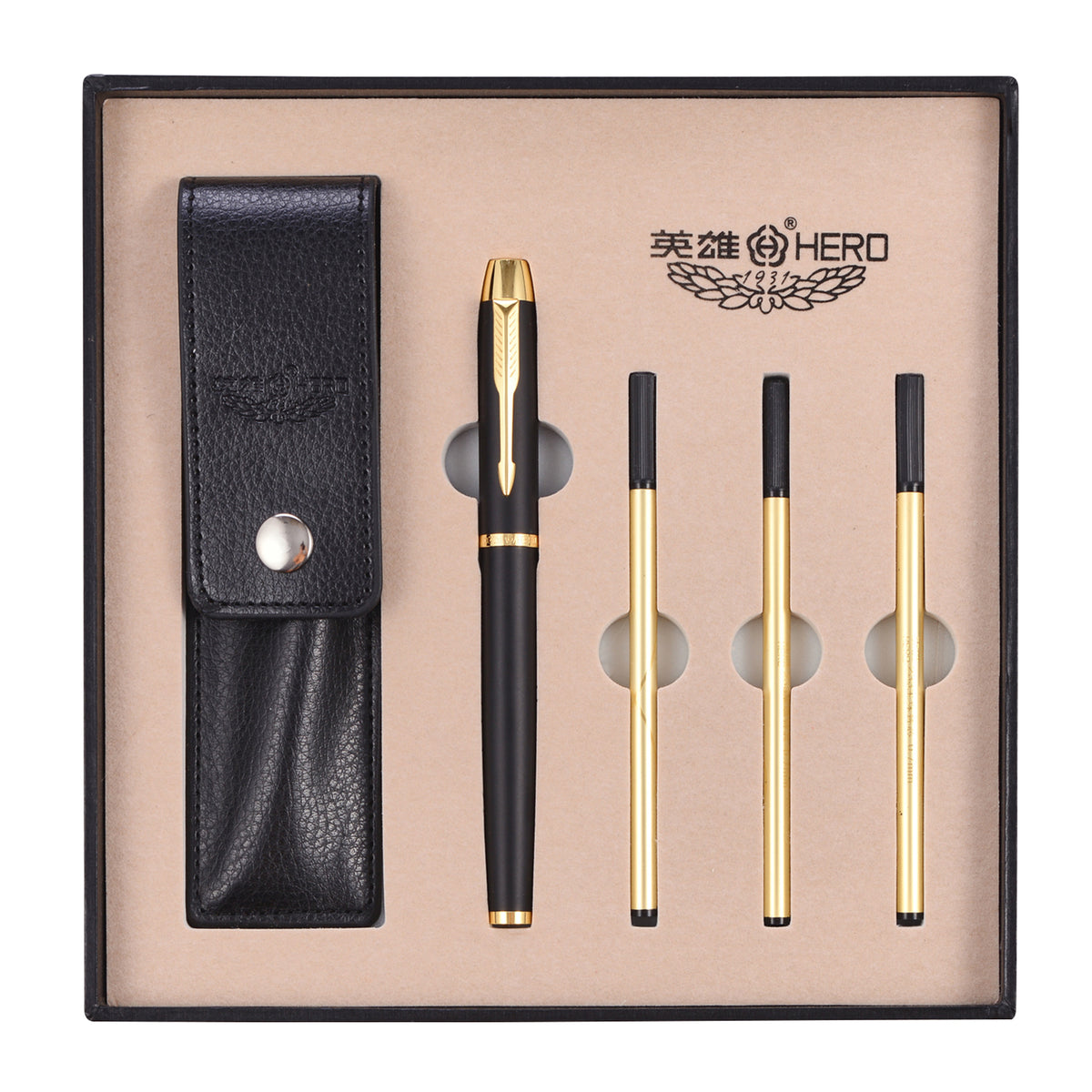 【Free Engraving】Rollerball Pen & 3 Refills Medium Tip 0.7mm Gift Set