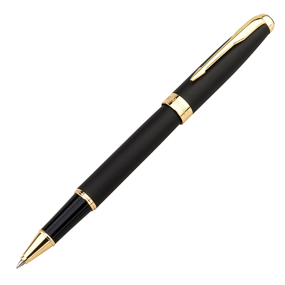 【Free Engraving】Rollerball Pen Classic Design Sonnet Shape Metal Black