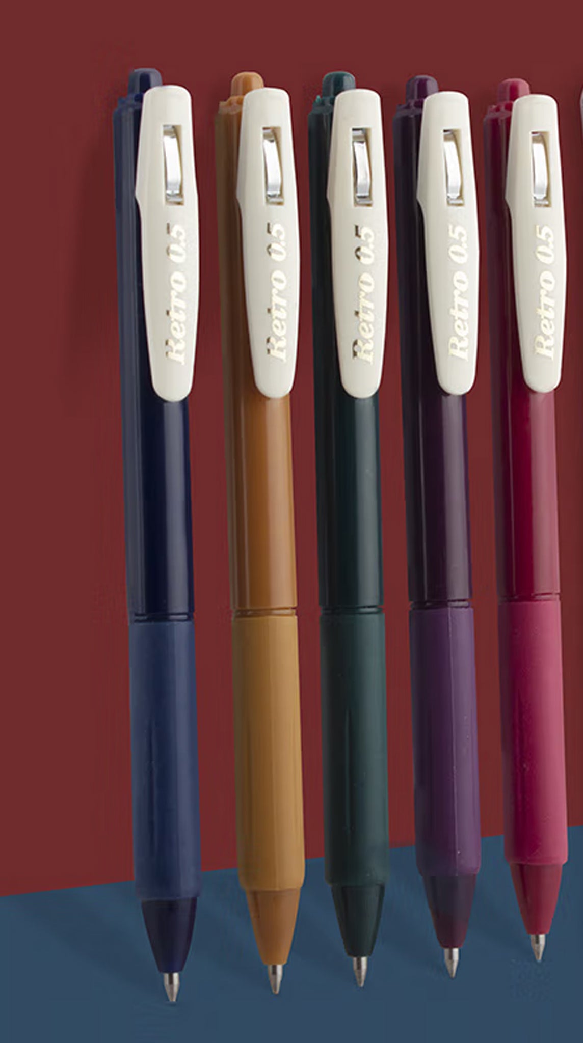 Retractable 5 Pack Gel Pen Fine Point (0.5mm) Assorted Colours