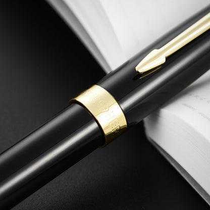 【Free Engraving】Rollerball Pen Classic Design Sonnet Shape Metal Black