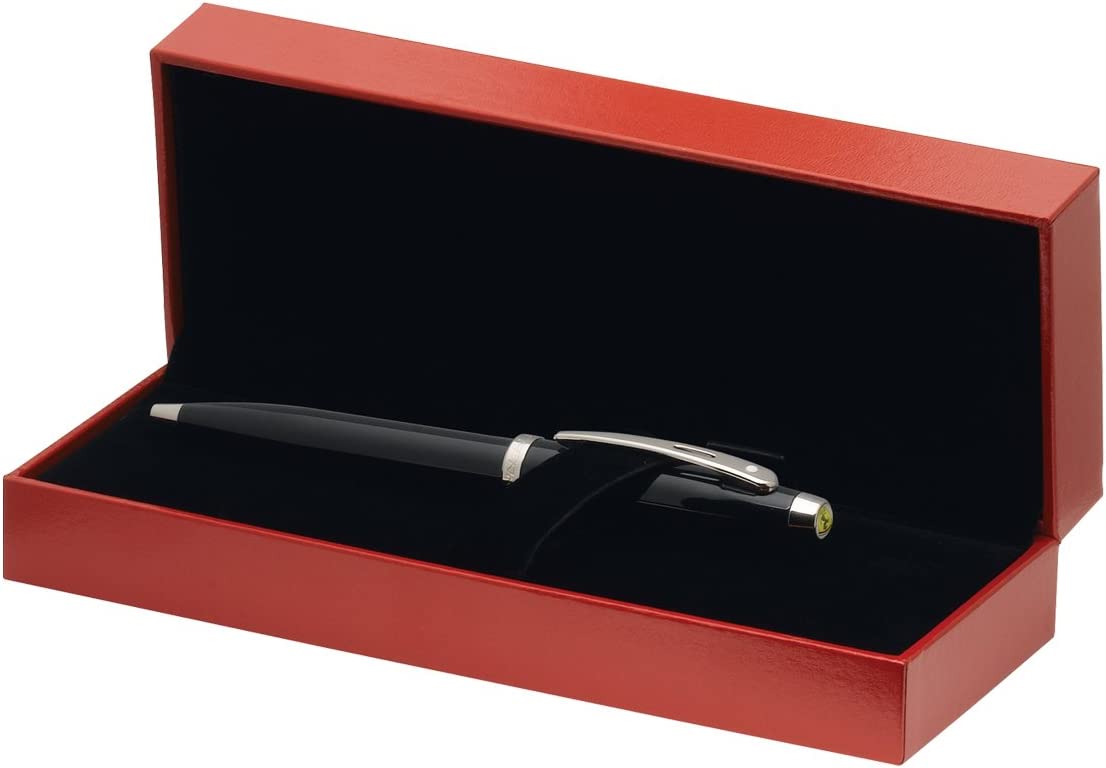 【Free Engraving】Sheaffer Ferrari 100 Black Lacquer & Chrome Ballpoint Pen With Gift Box