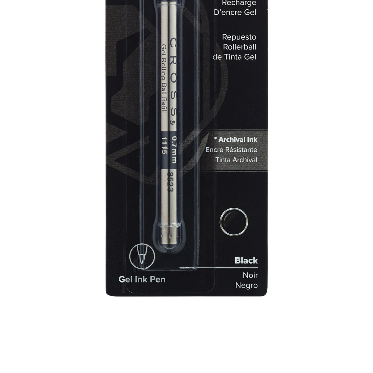 Cross Rolling Ball Gel Rollerball Pen Refill 8523 Black 0.7mm