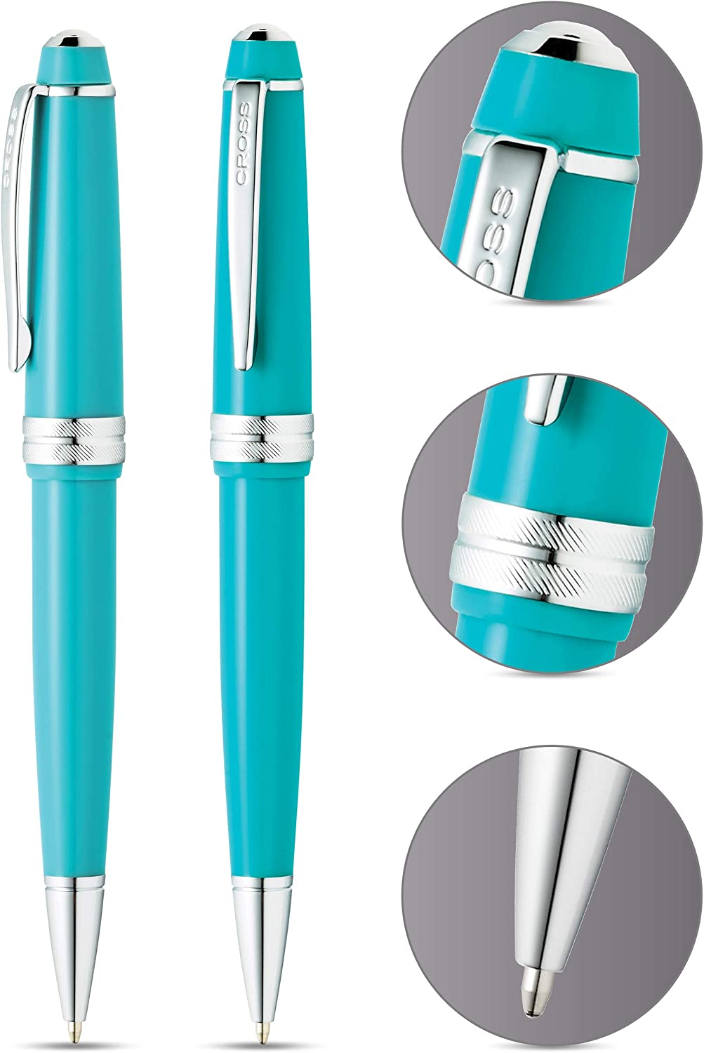 Cross Bailey Light Silver Tone Ballpoint Pen with Cross Gift Box & Gift Bag AT0742
