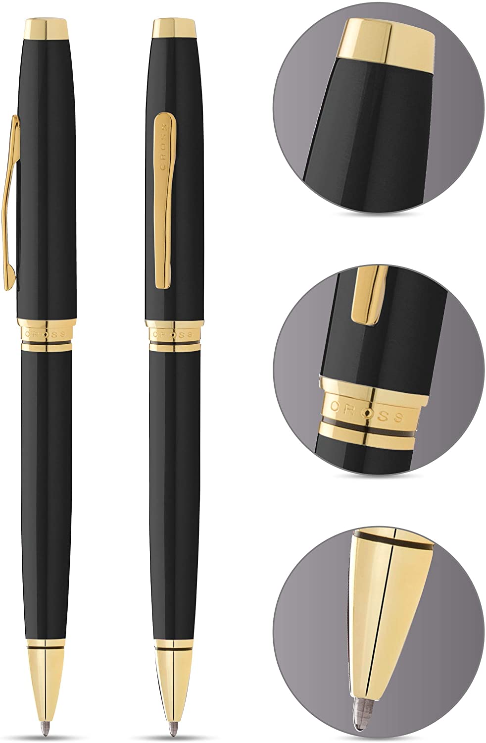 【Free Engraving】CROSS Coventry Ballpoint Pen with Cross Gift Box & Gift Bag Black/Gold