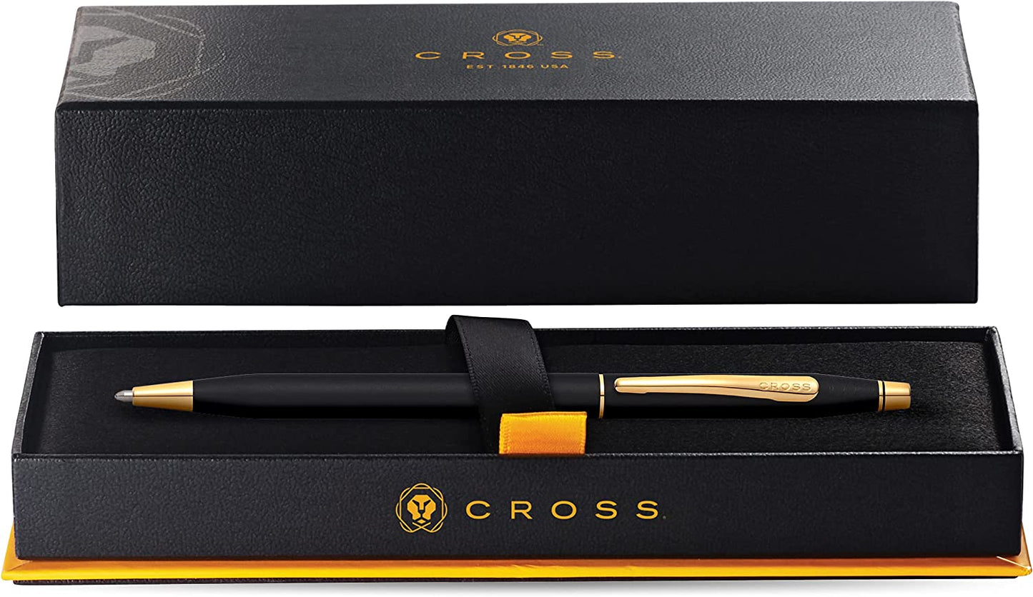 【Free Engraving】Cross Classic Century 23KT Gold Plated Medalist Ballpoint Pen With Cross Gift Box & Bag