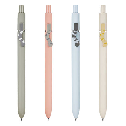 Cute Cat Tail Gel Pen Ballpoint Black Ink 4 pcs