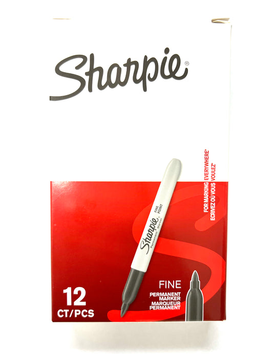 Sharpie Fine Permanent Markers Black 12 Pack
