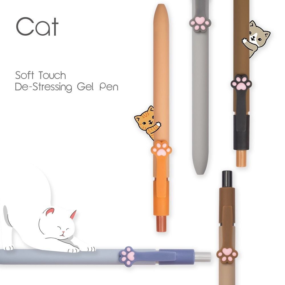 Cute Cat Paw Gel Pen Ballpoint Black Ink 5 pcs